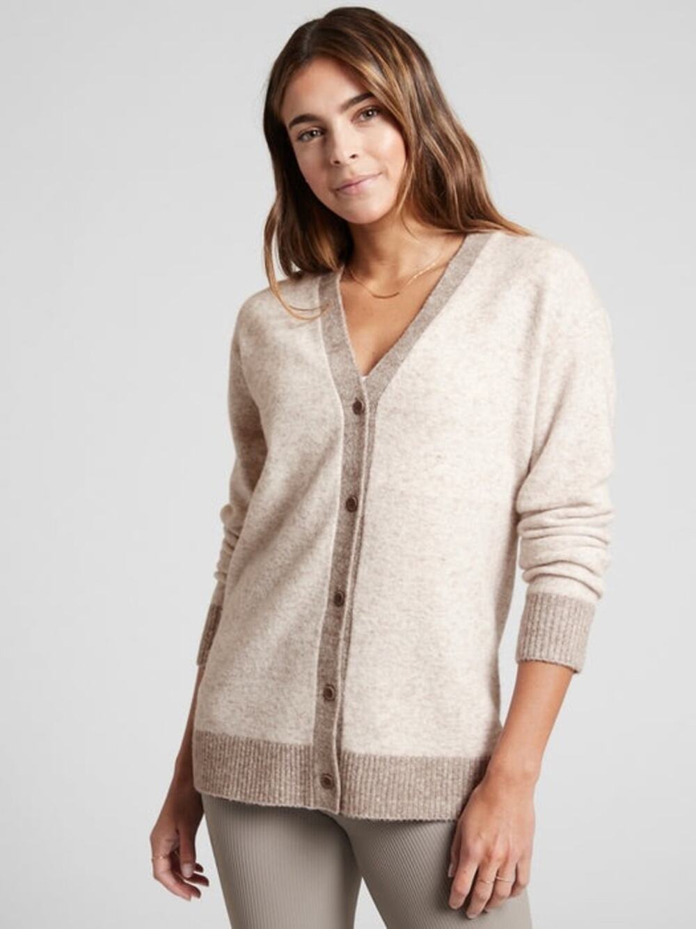 Athleta Westlake Cardigan Sweater Button Front Extra Fine Merino Wool Size XS